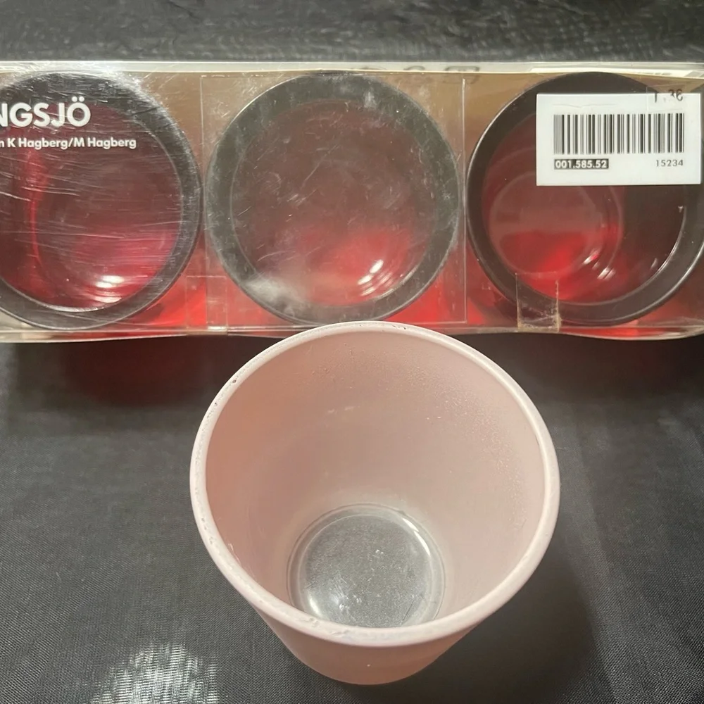 Set of 3 red IKEA Tea-Light Candle Holders
